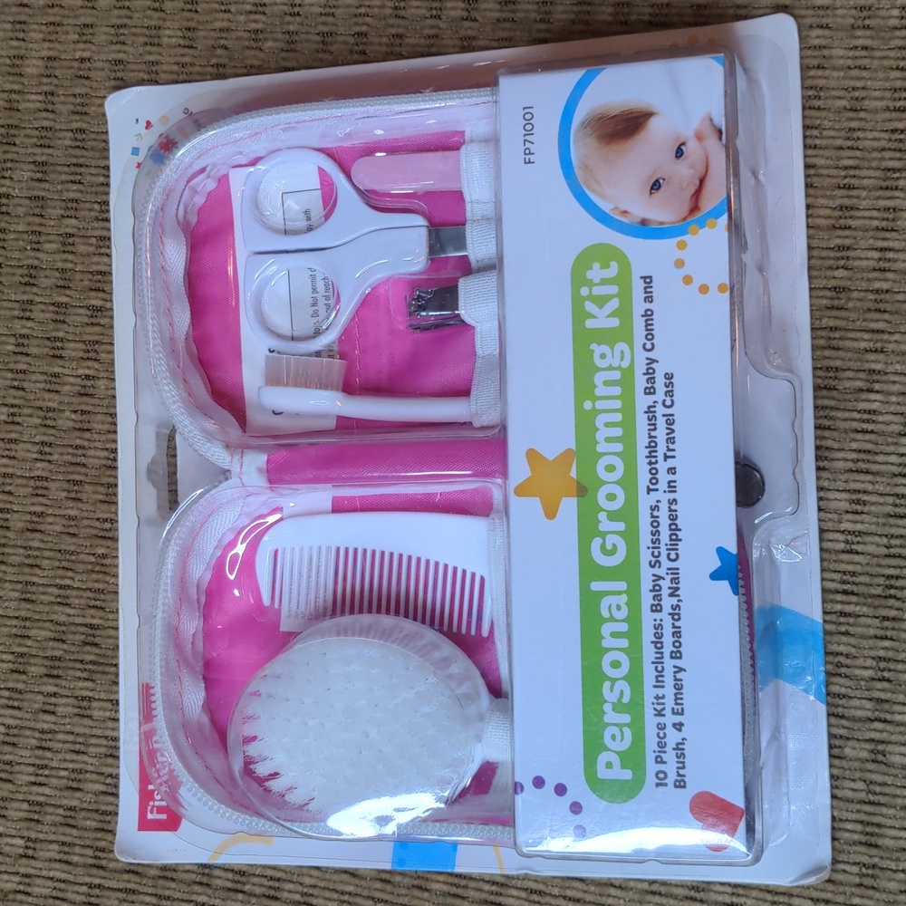 FISHER PRICE Pink Personal Grooming Kit NEW Brush Scissors Clippers Toothbrush